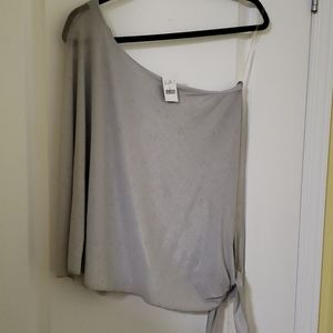 Off Shoulder Silver /Grey Blouse $18